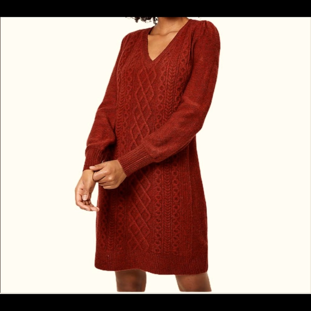 Loft sweater dress, rust, NWT.